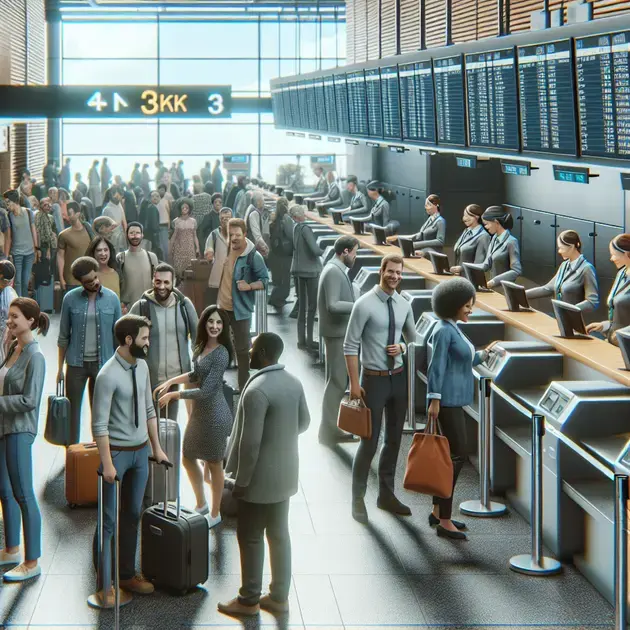 Técnica infalível para distrair as comissárias na hora do check in.